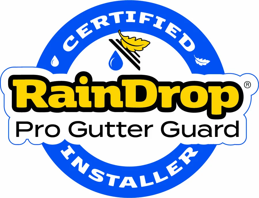 Certified RainDrop Pro Gutter Guard Installer badge