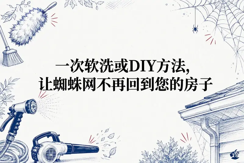一次软洗或DIY方法,让蜘蛛网不再回到您的房子