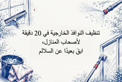 تنظيف النوافذ الخارجية في 20 دقيقة لأصحاب المنازل، ابقَ بعيدًا عن السلالم