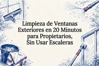 Limpieza de Ventanas Exteriores en 20 Minutos para Propietarios, Sin Usar Escaleras
