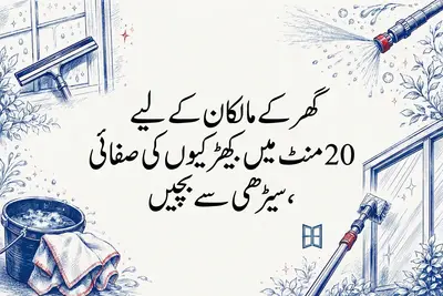 گھر کے مالکان کے لیے 20 منٹ میں بیرونی کھڑکیوں کی صفائی، سیڑھی سے بچیں