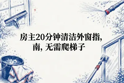 房主20分钟清洁外窗指南,无需爬梯子