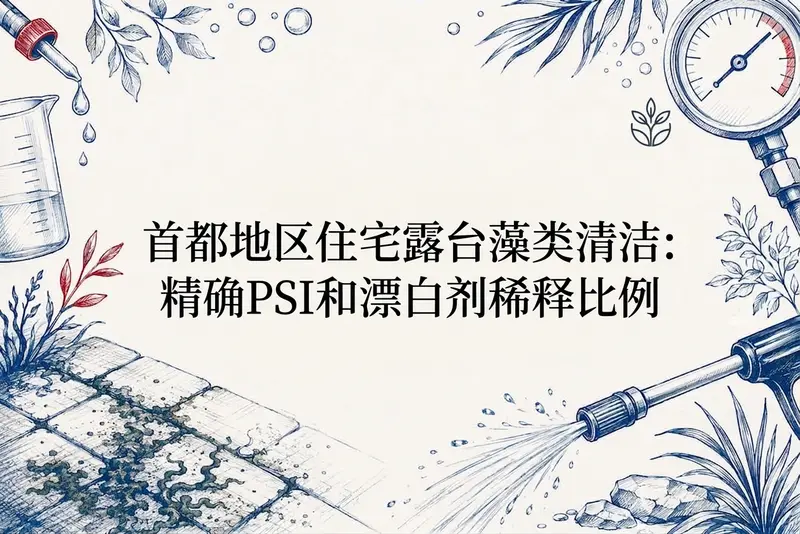 首都地区住宅露台藻类清洁:精确PSI和漂白剂稀释比例
