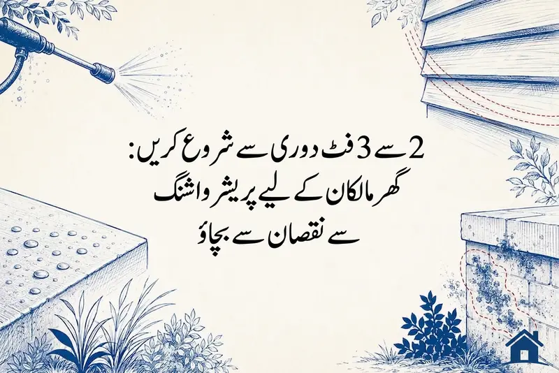2 سے 3 فٹ دوری سے شروع کریں: گھر مالکان کے لیے پریشر واشنگ سے نقصان سے بچاؤ