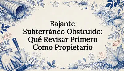 Bajante Subterráneo Obstruido: Qué Revisar Primero Como Propietario